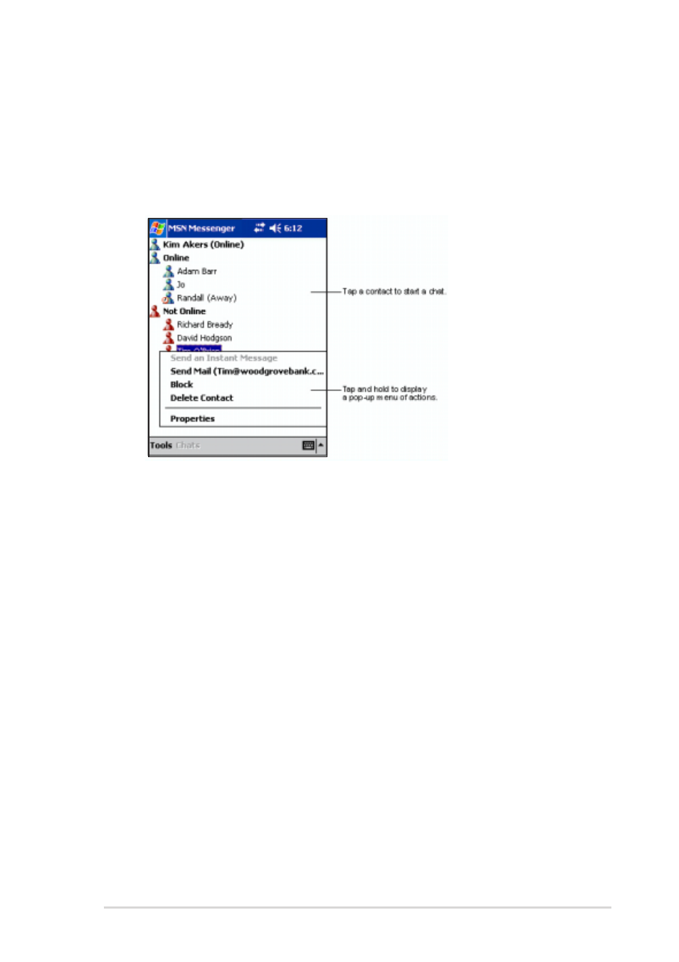 Working with contacts | Asus MyPal A730W User Manual | Page 161 / 218