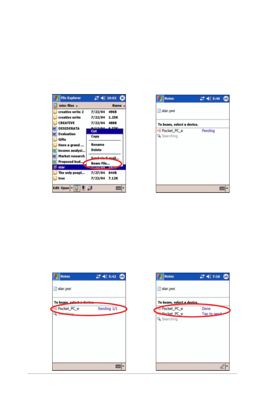 Sending infrared beams | Asus MyPal A730W User Manual | Page 184 / 218