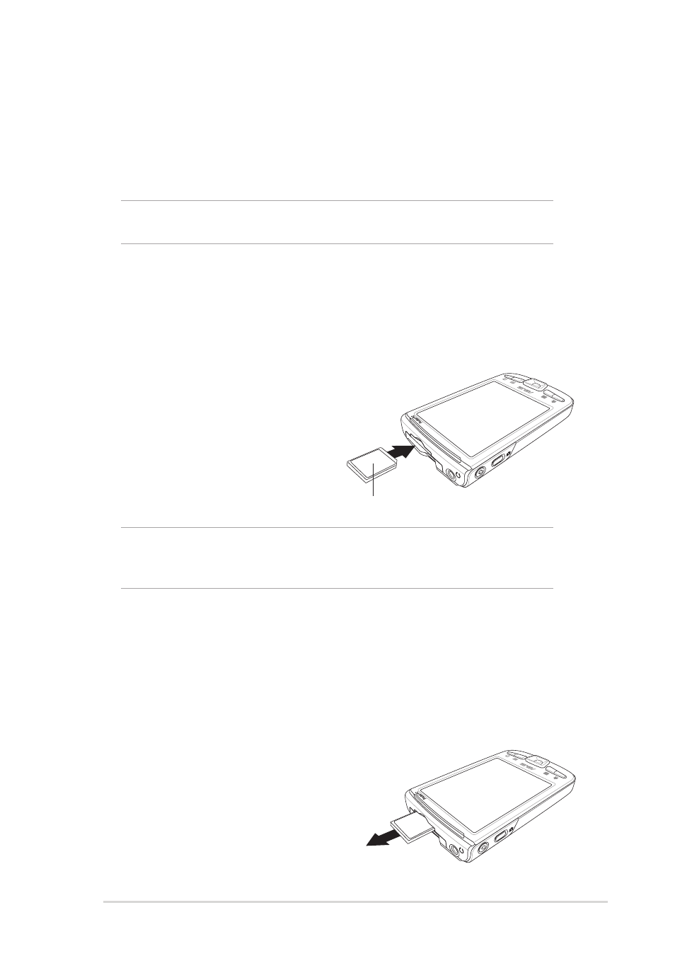 Additional storage, Installing and removing an sd/sdio card | Asus MyPal A730W User Manual | Page 19 / 218