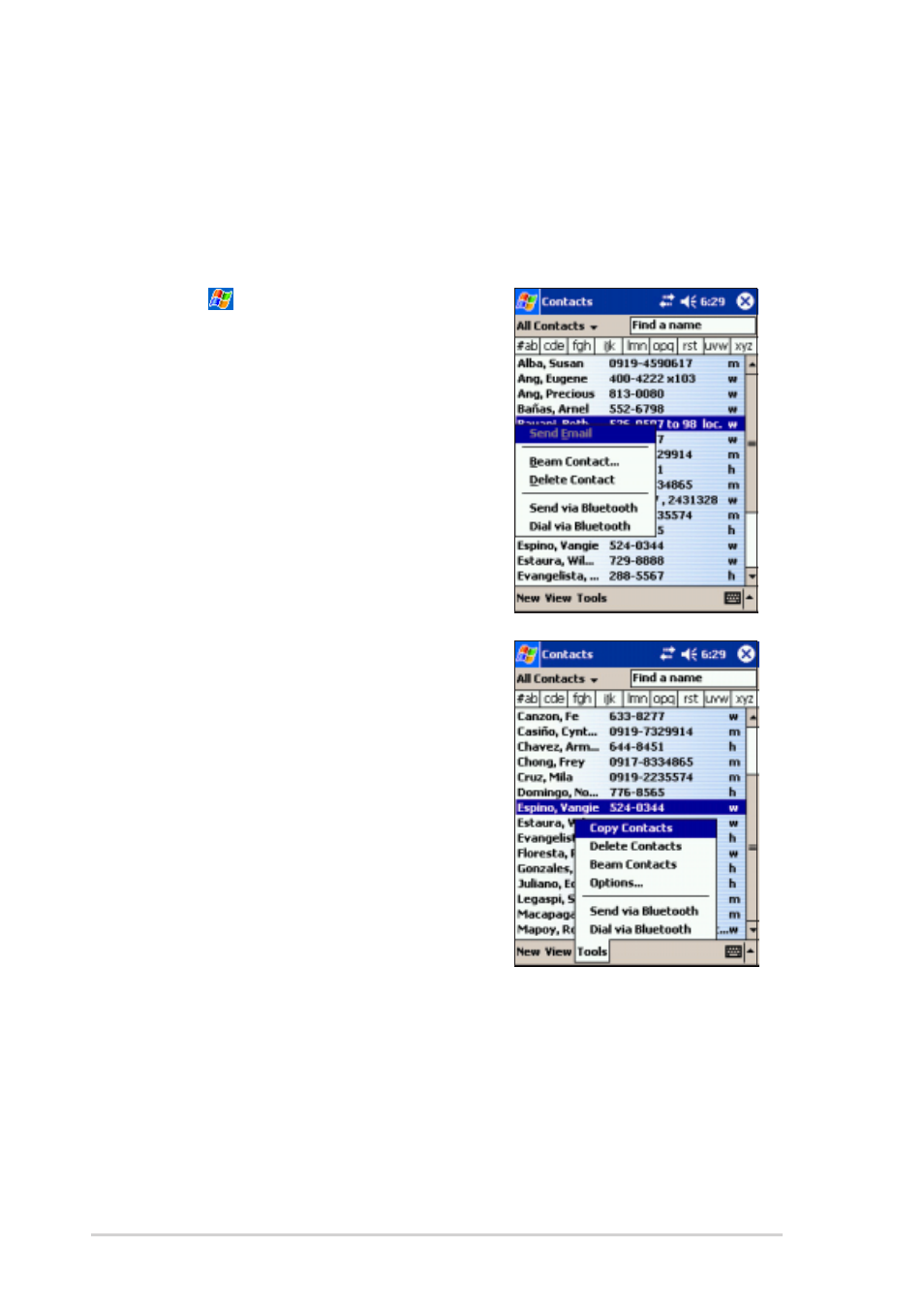 Send via bluetooth | Asus MyPal A730W User Manual | Page 198 / 218