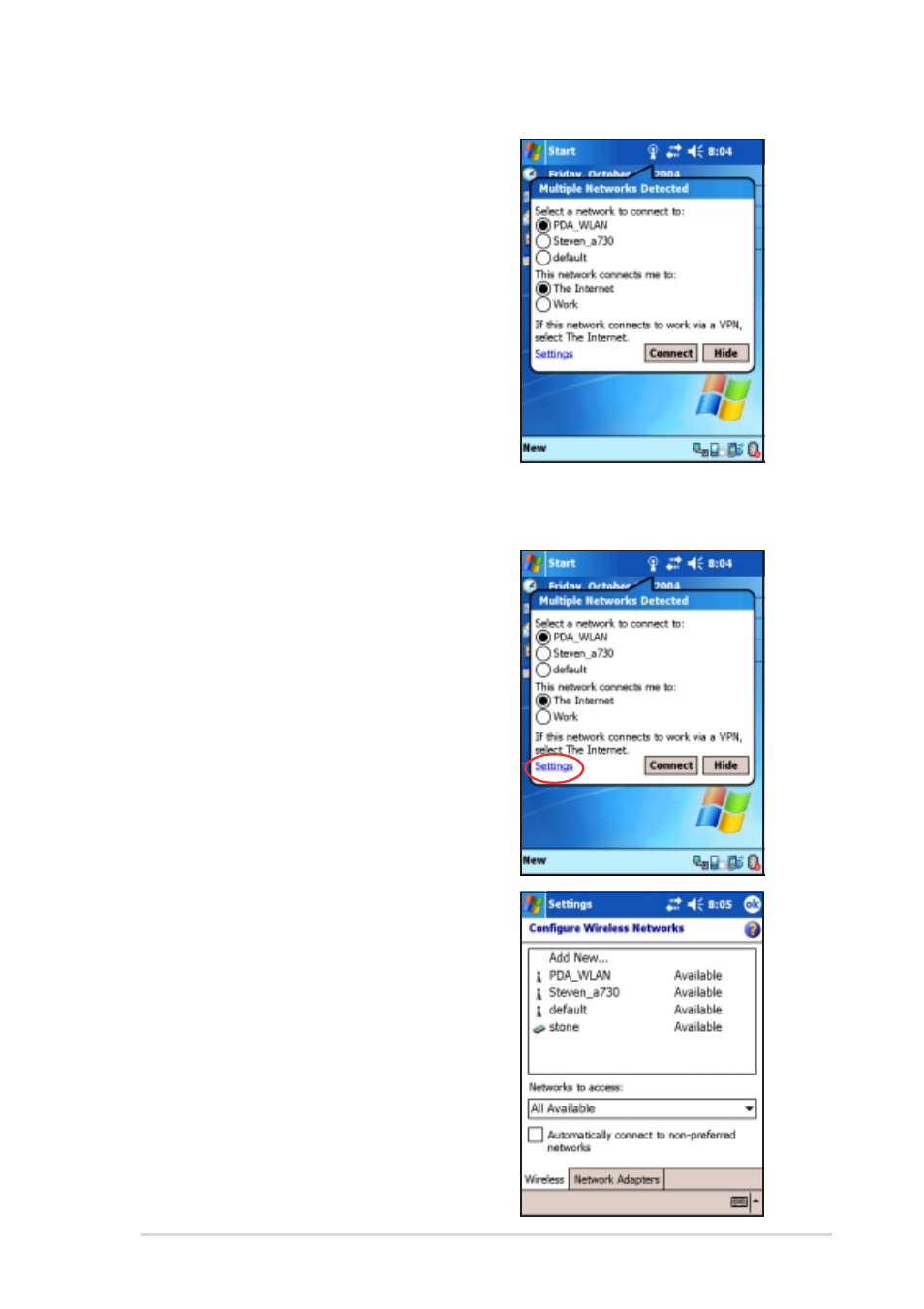 Configuring wireless networks | Asus MyPal A730W User Manual | Page 205 / 218