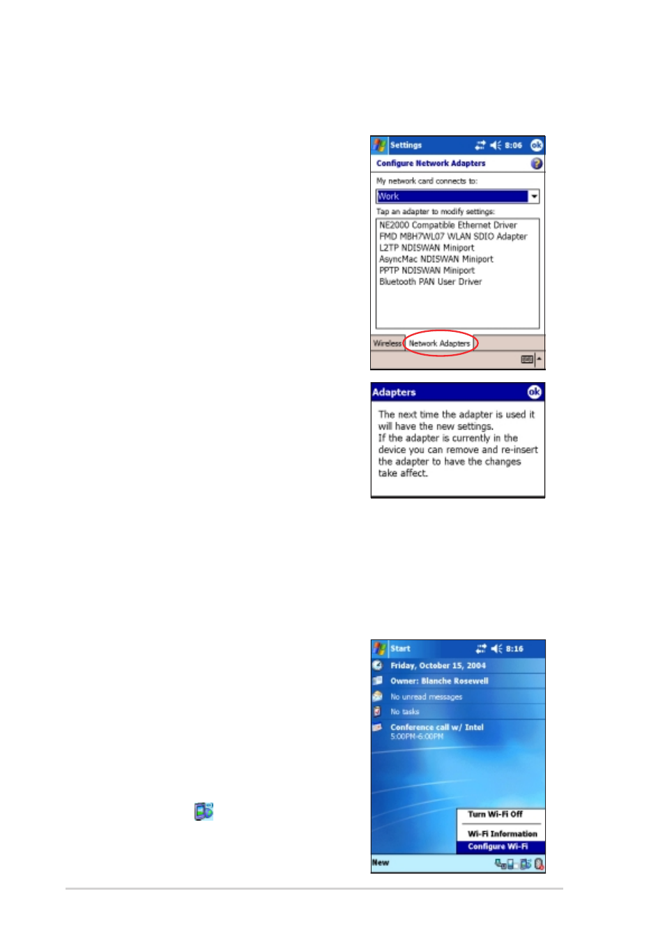 Adding a wireless network | Asus MyPal A730W User Manual | Page 206 / 218