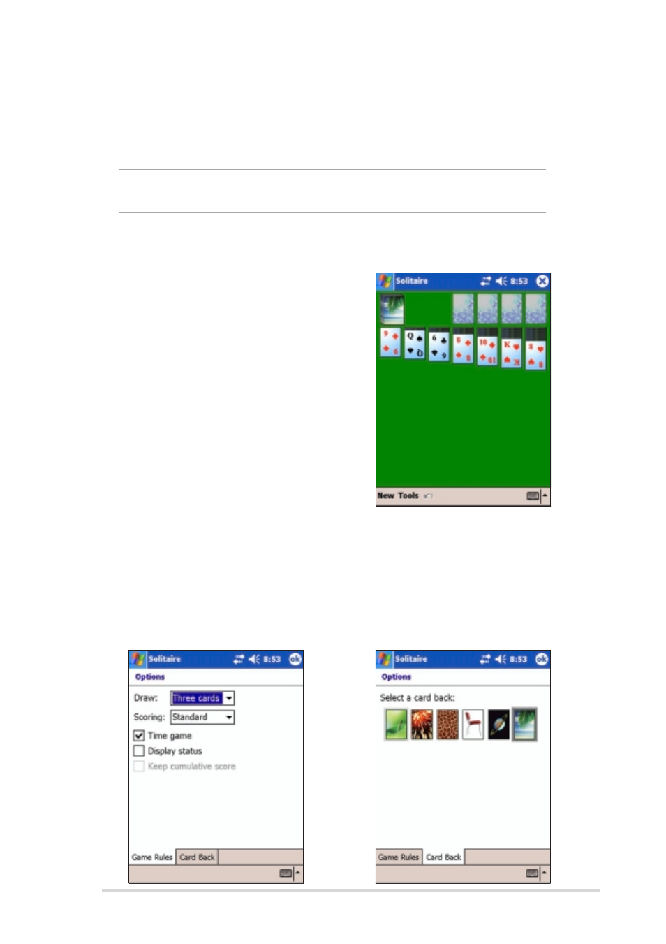 Solitaire | Asus MyPal A730W User Manual | Page 59 / 218