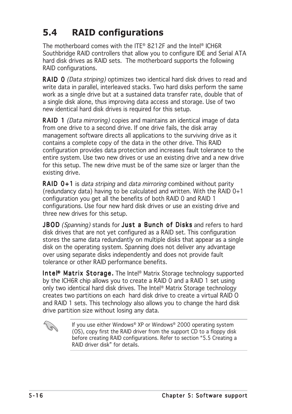 4 raid configurations | Asus P5GDC Deluxe User Manual | Page 124 / 136