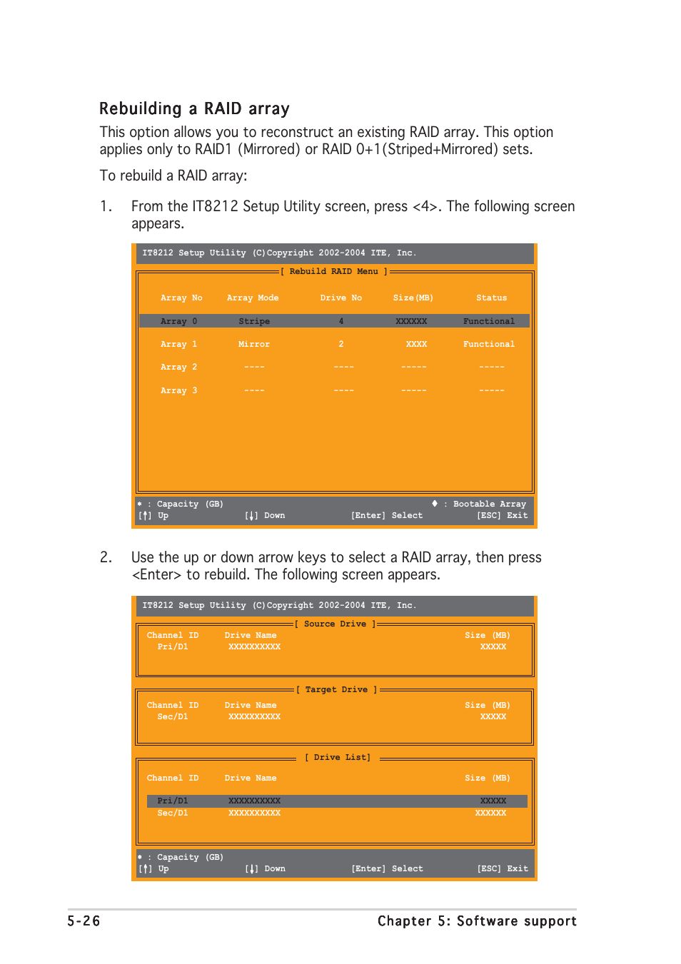 Rebuilding a raid array | Asus P5GDC Deluxe User Manual | Page 134 / 136