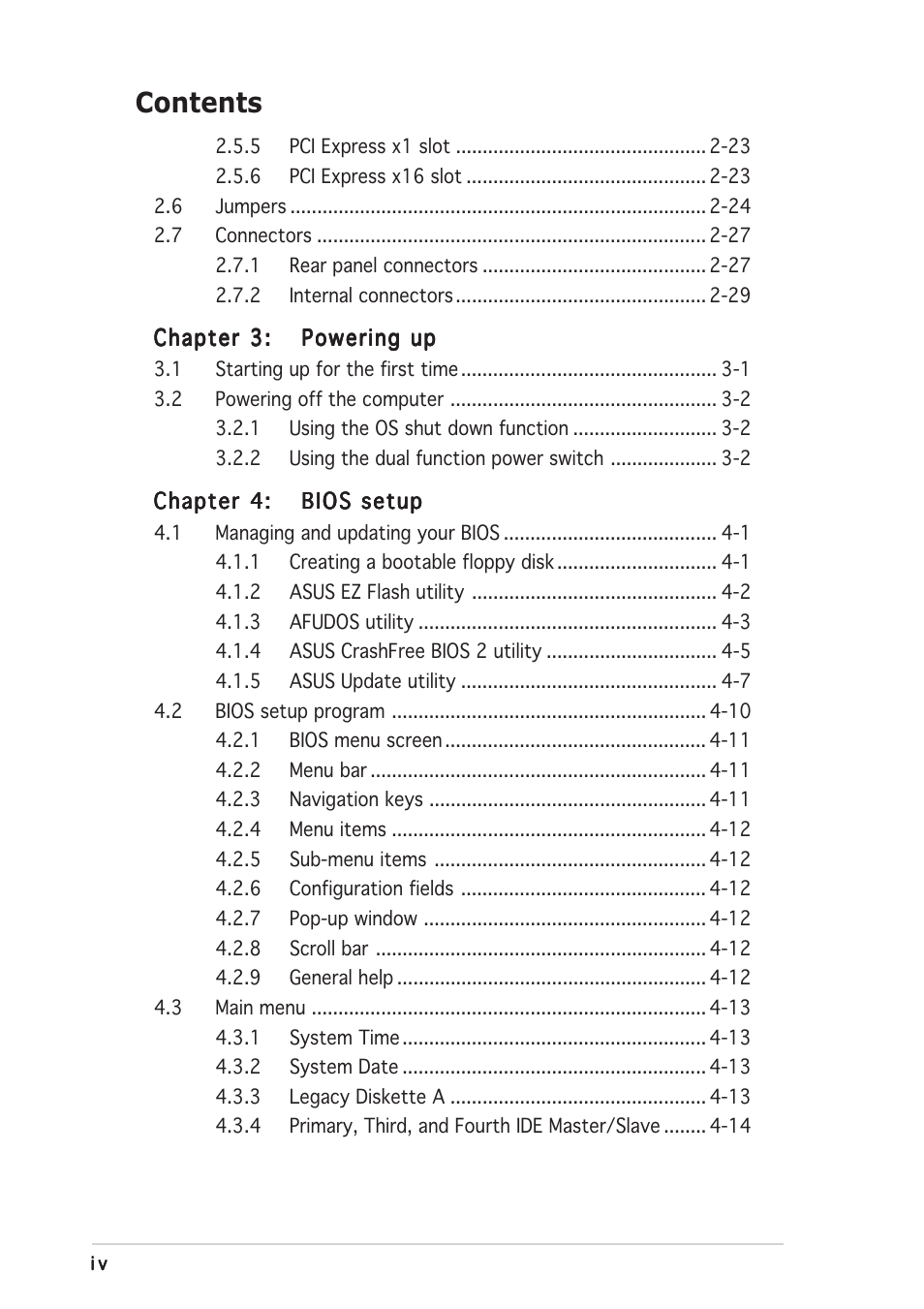 Asus P5GDC Deluxe User Manual | Page 4 / 136