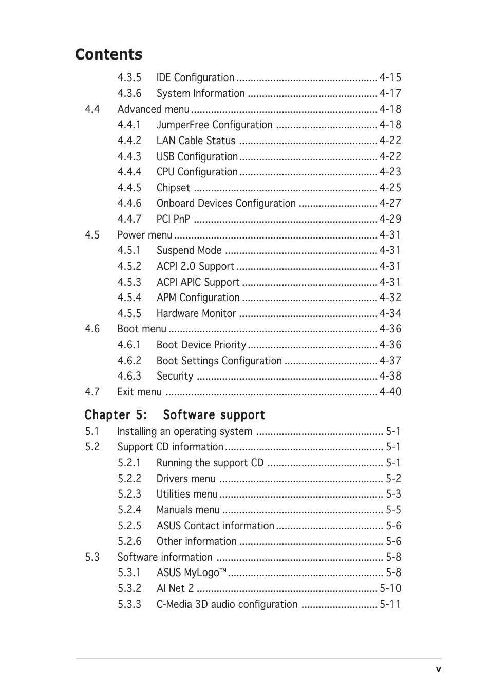 Asus P5GDC Deluxe User Manual | Page 5 / 136