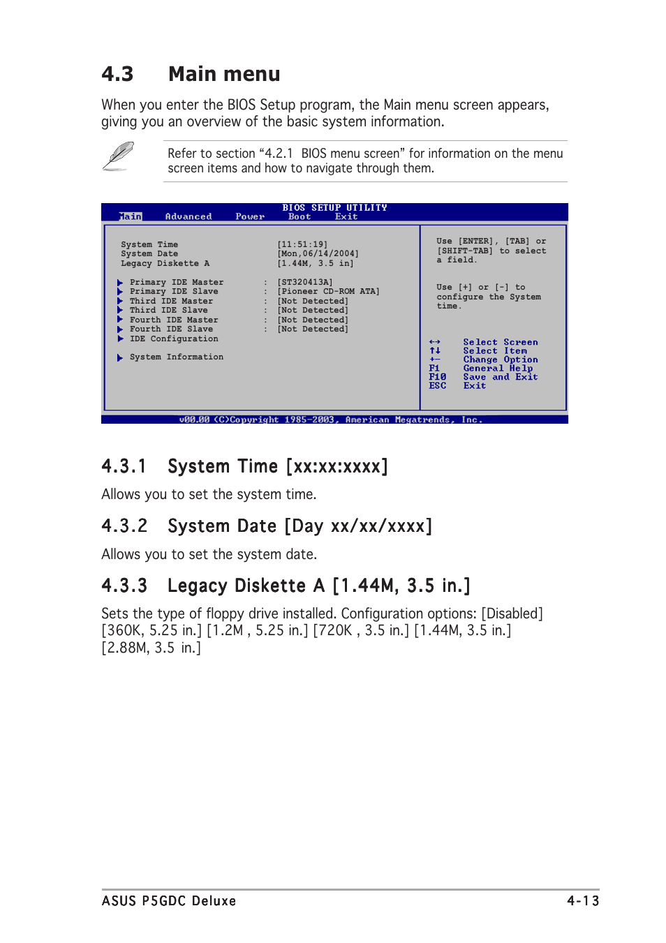 3 main menu | Asus P5GDC Deluxe User Manual | Page 77 / 136