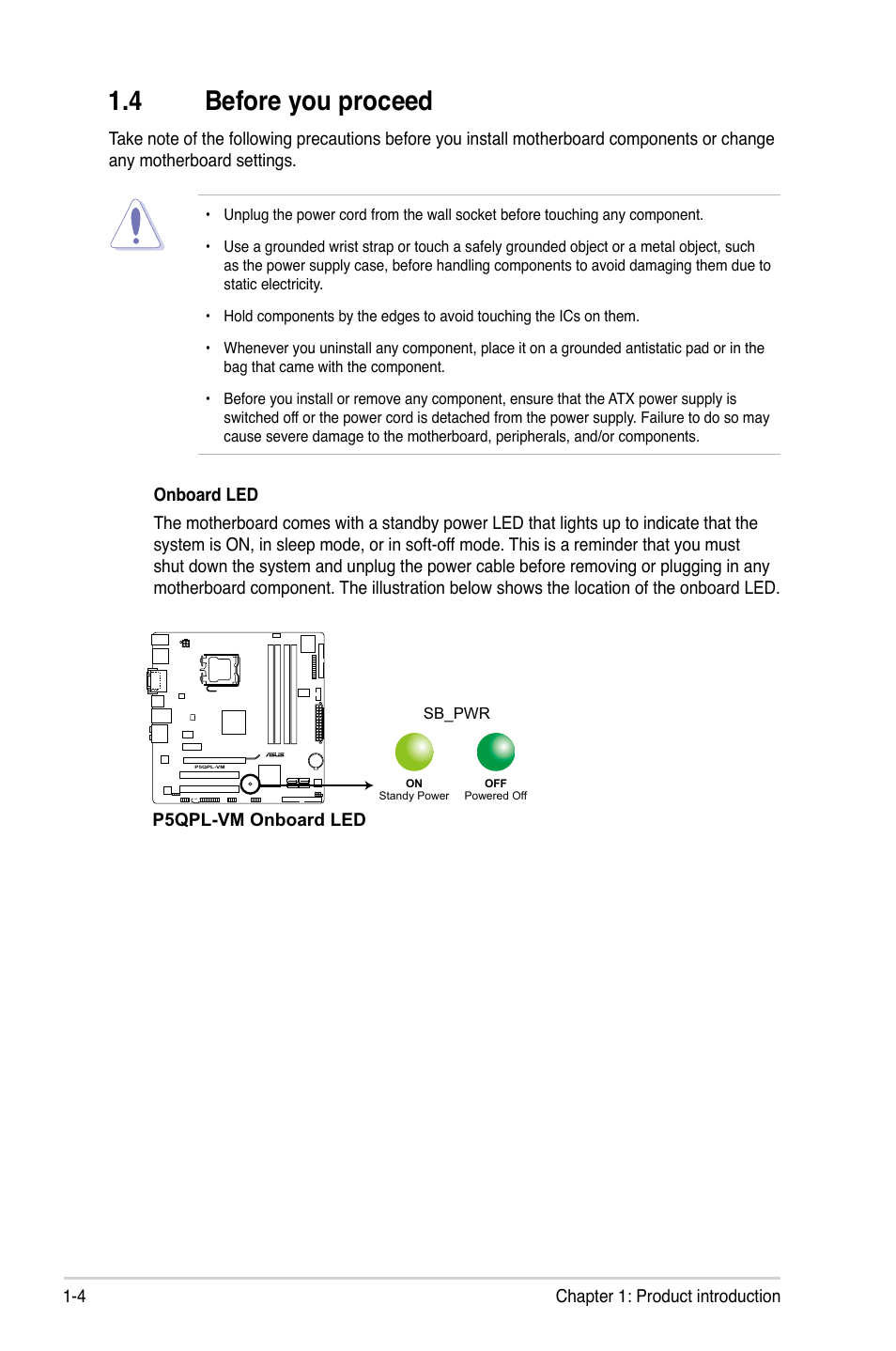 4 before you proceed | Asus P5QPL-VM User Manual | Page 14 / 64