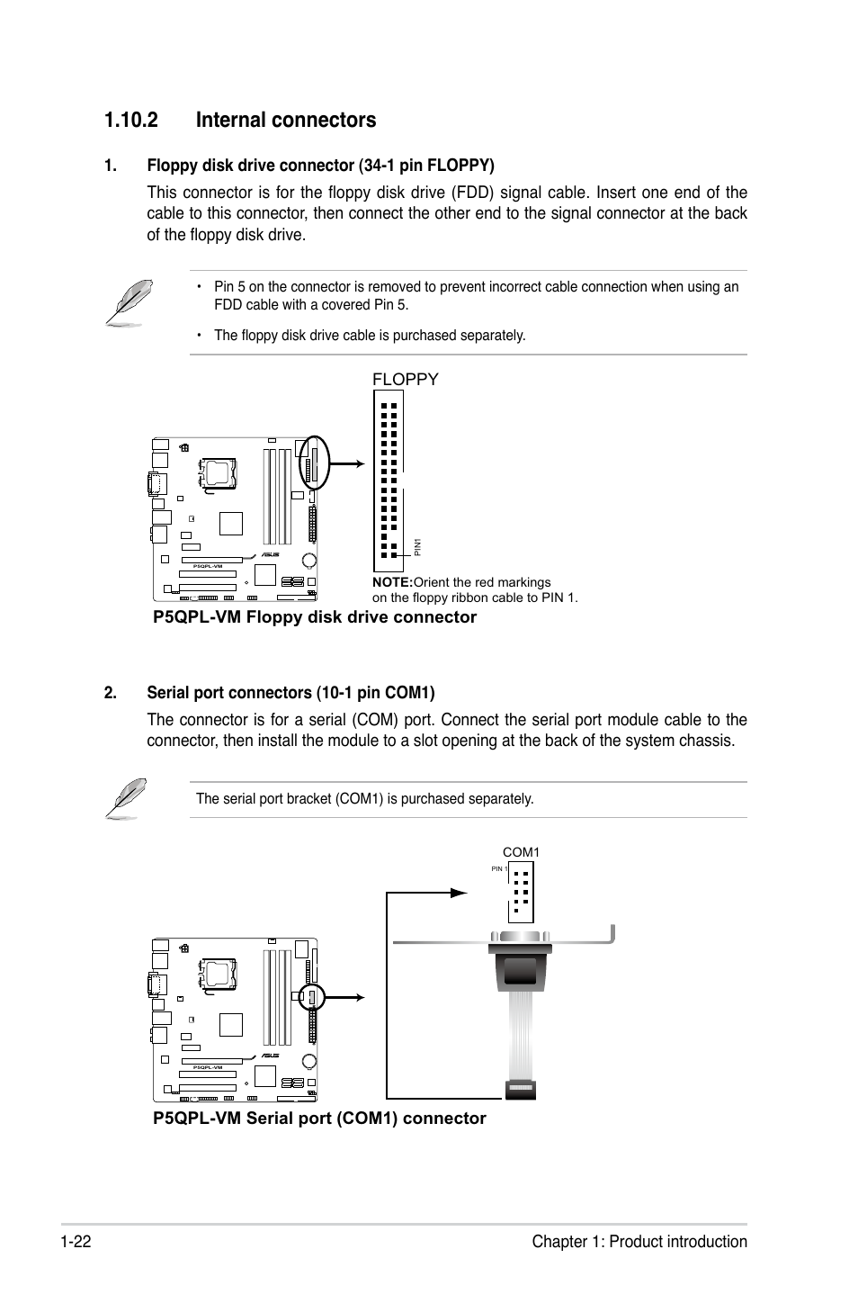 2 internal connectors | Asus P5QPL-VM User Manual | Page 32 / 64