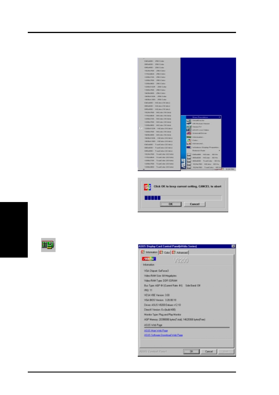 Software reference, Information, More resolution | Asus V8200 T2/T5 User Manual | Page 34 / 106