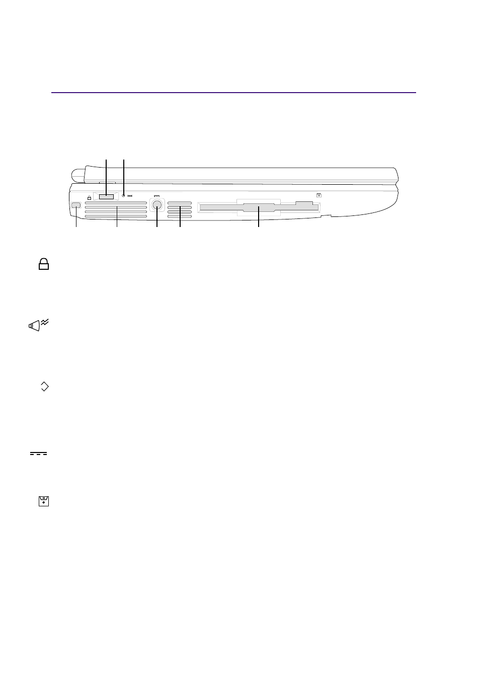 Left side, Knowing the parts, Kensington | Lock port, Volume control, Reset button, Dc power input jack, Floppy disk drive and floppy eject | Asus L3Tp User Manual | Page 18 / 70