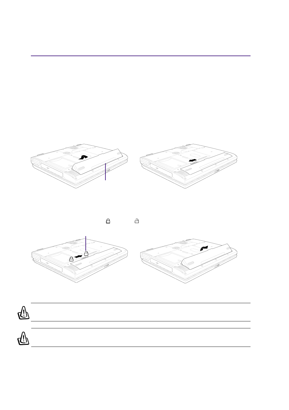 Using the battery pack, Installing and removing the battery pack | Asus L3Tp User Manual | Page 24 / 70