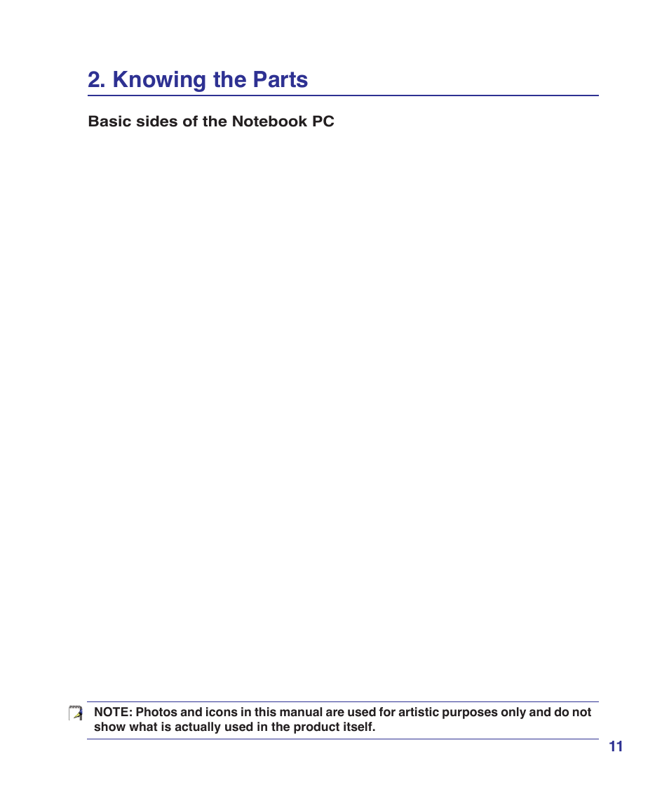 Knowing the parts | Asus Z96S User Manual | Page 11 / 82