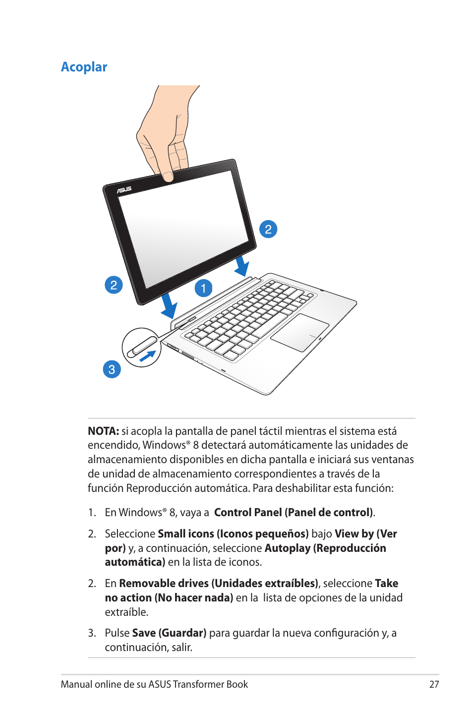 Acoplar | Asus TX300CA User Manual | Page 27 / 118