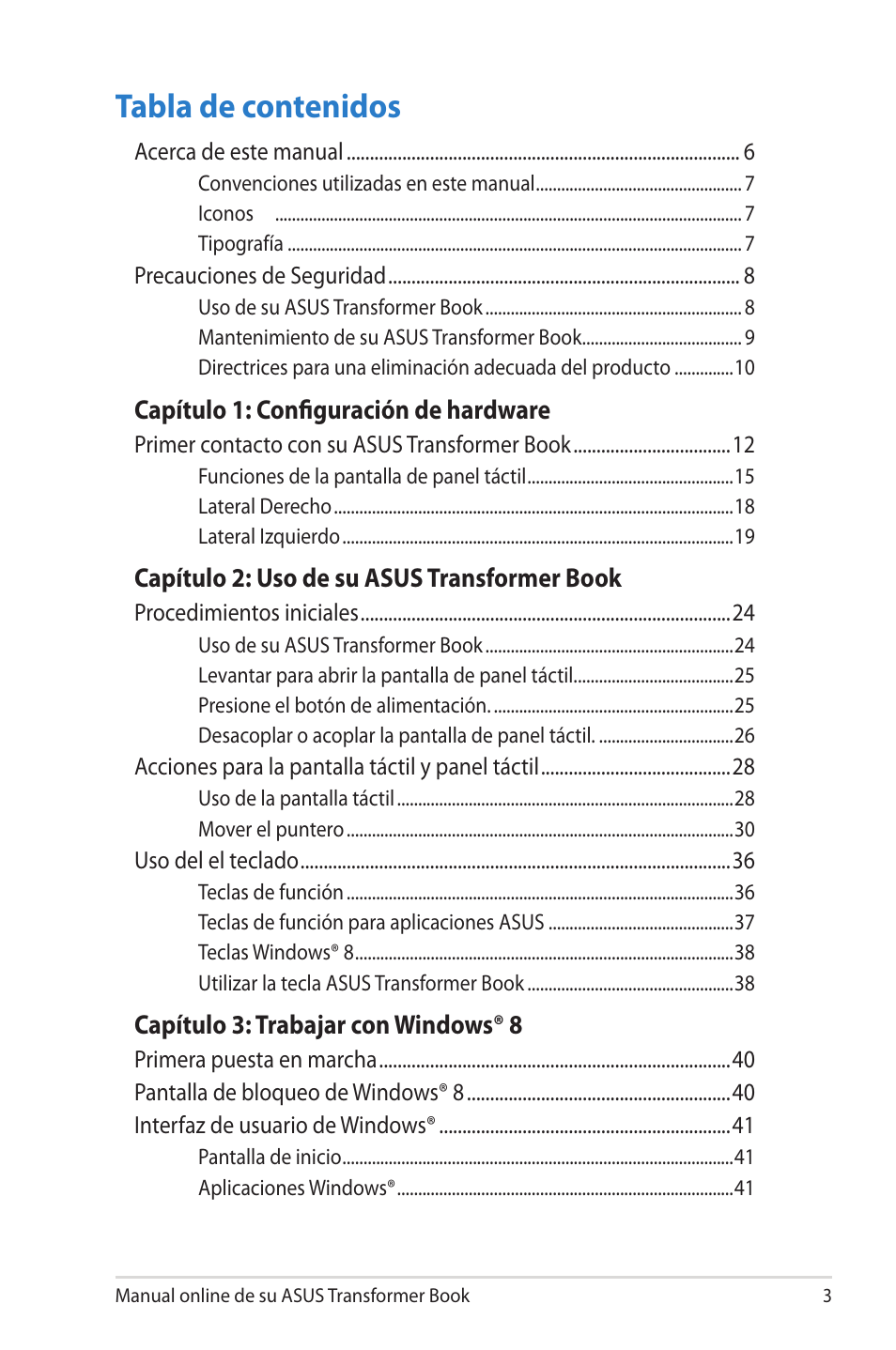 Asus TX300CA User Manual | Page 3 / 118