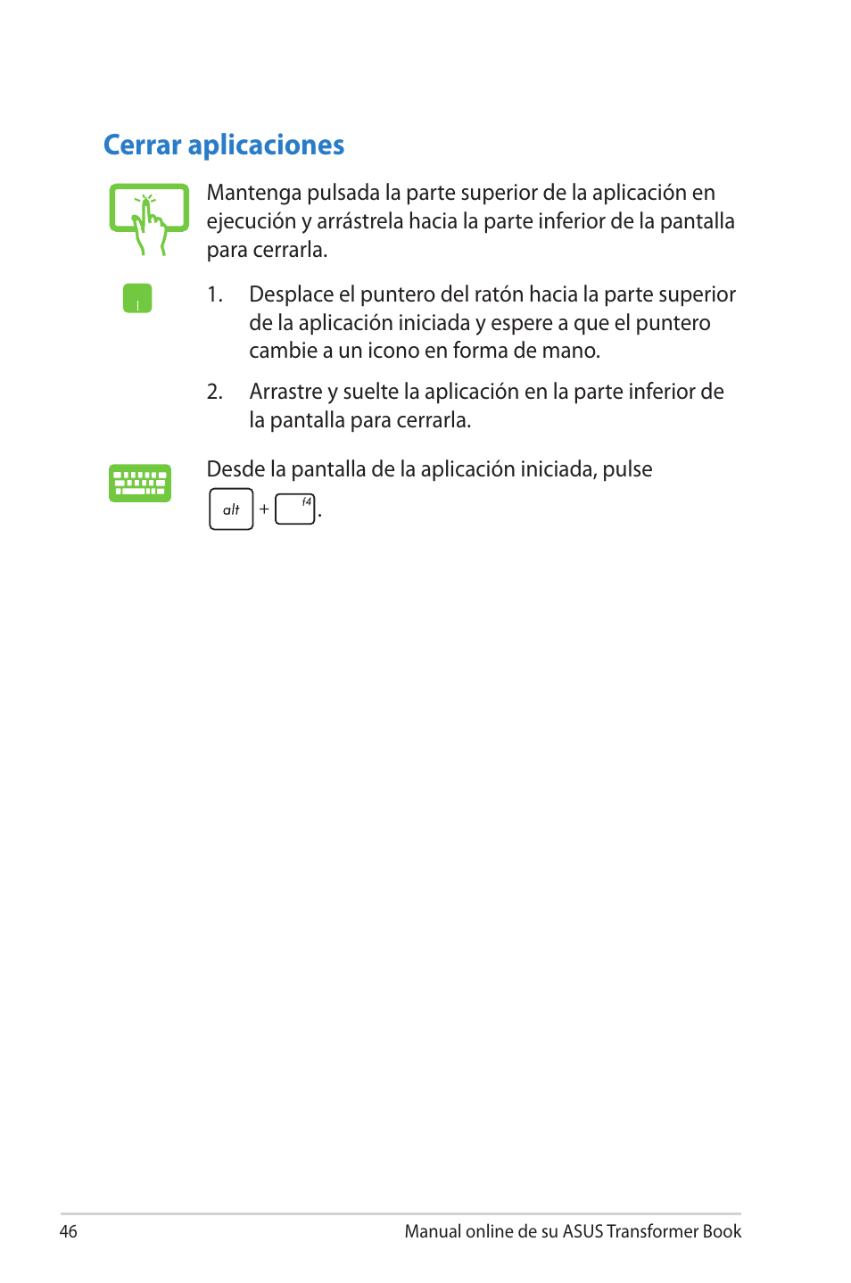 Cerrar aplicaciones | Asus TX300CA User Manual | Page 46 / 118