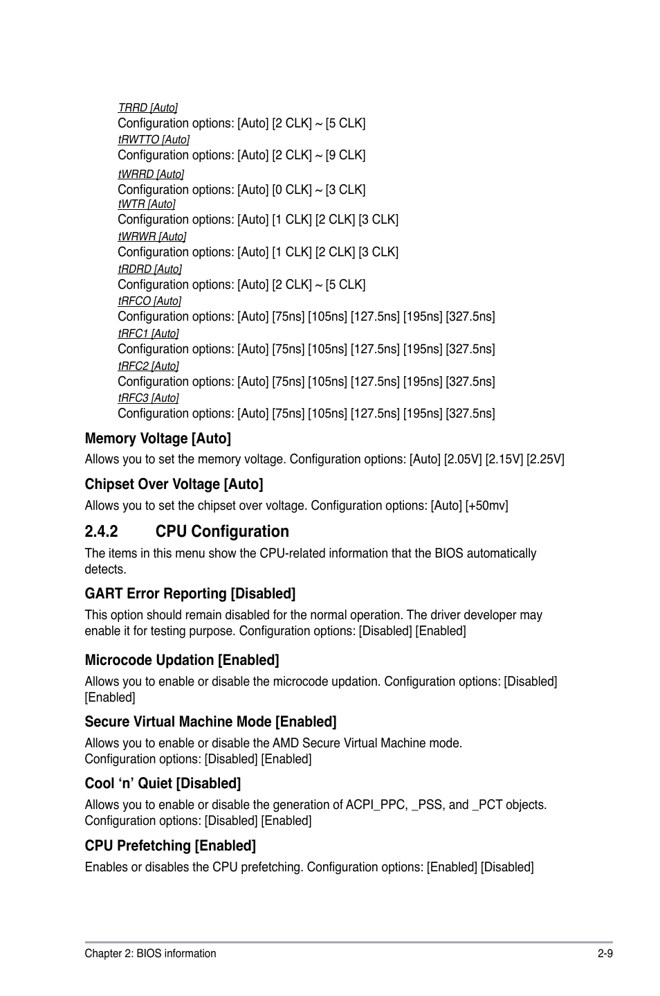 2 cpu configuration, Cpu configuration -9 | Asus M2A74-AM SE User Manual | Page 33 / 40