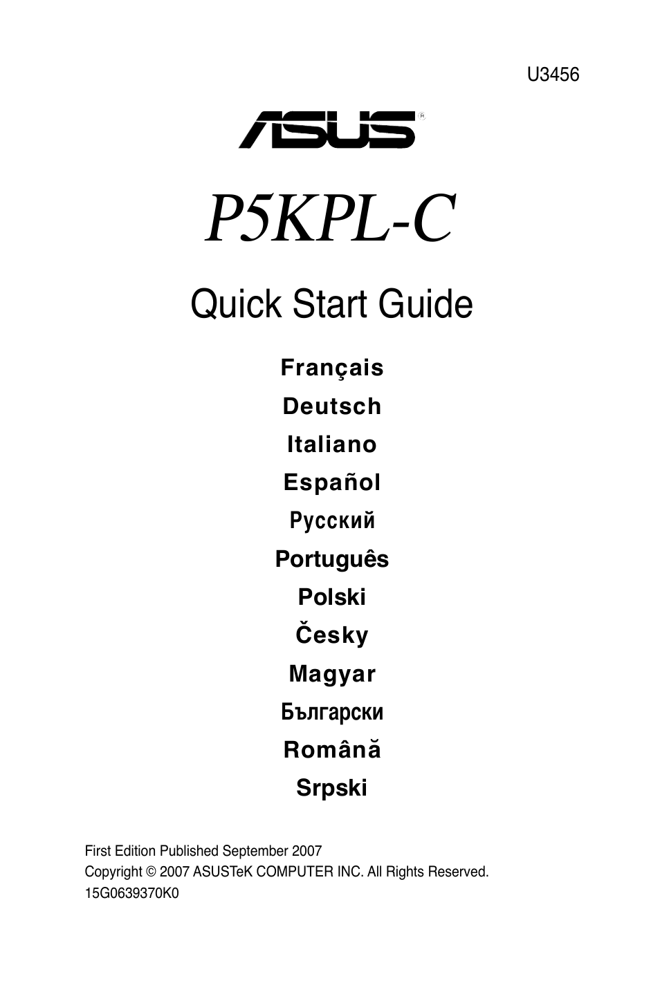 Asus P5KPL-C User Manual | 38 pages