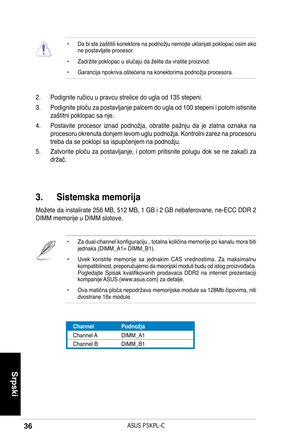 Srpski | Asus P5KPL-C User Manual | Page 36 / 38