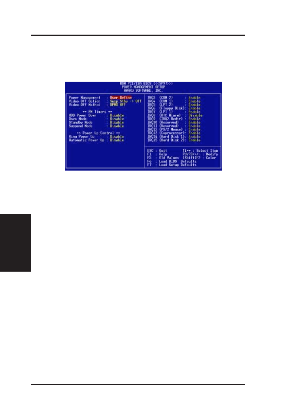 Iv. bios software, Power management setup | Asus SP97 User Manual | Page 48 / 96