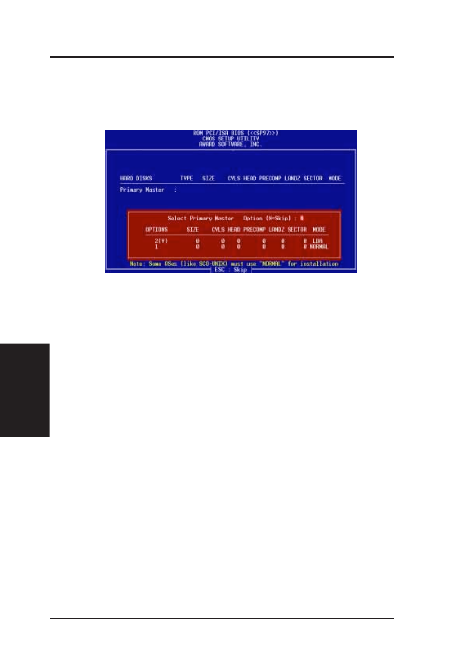 Iv. bios software, Ide hdd auto detection | Asus SP97 User Manual | Page 54 / 96