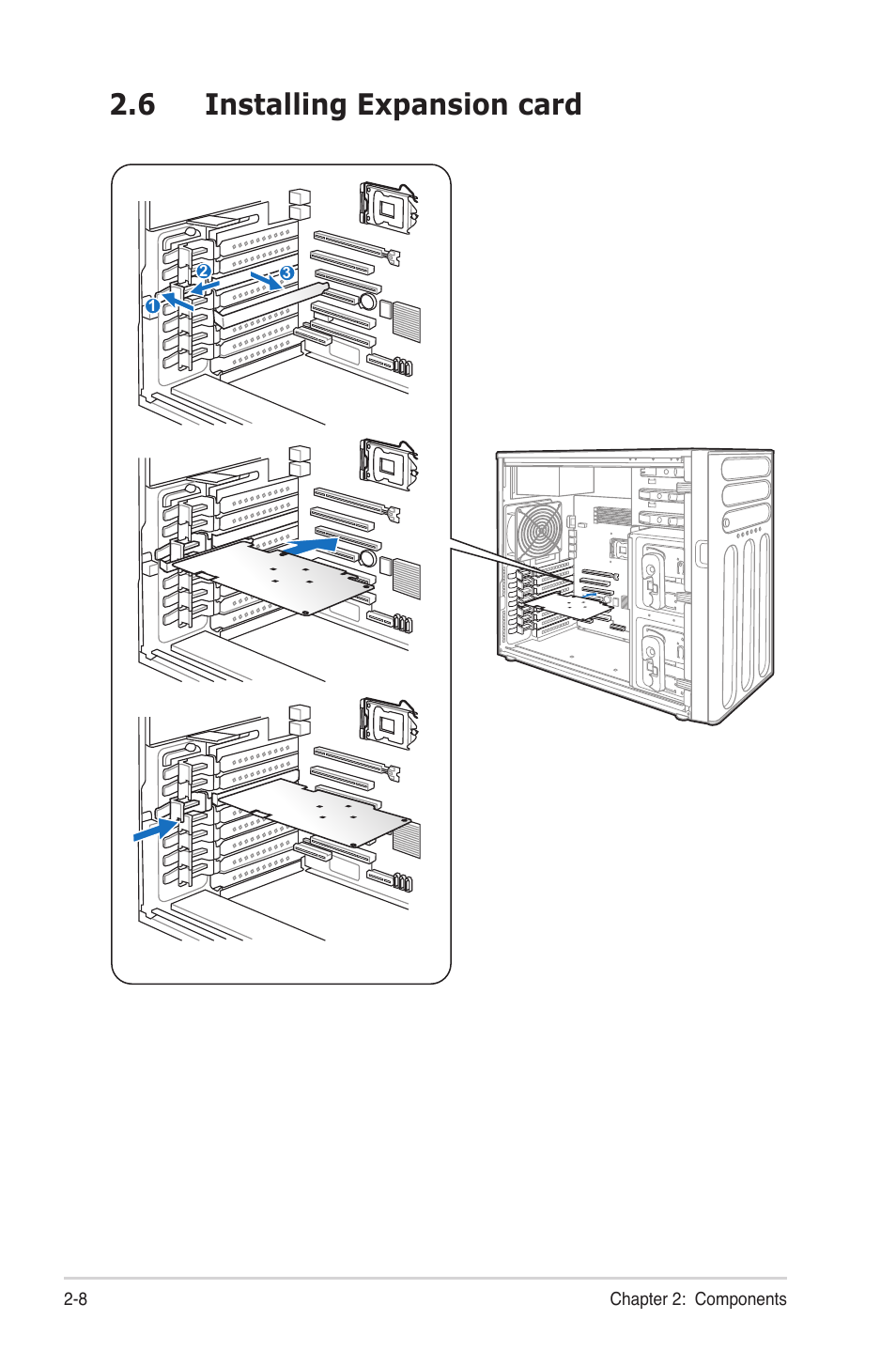 6 installing expansion card, Installing expansion card -8, 6 installing expansion card | Asus TS300-E7/PS4 User Manual | Page 20 / 22