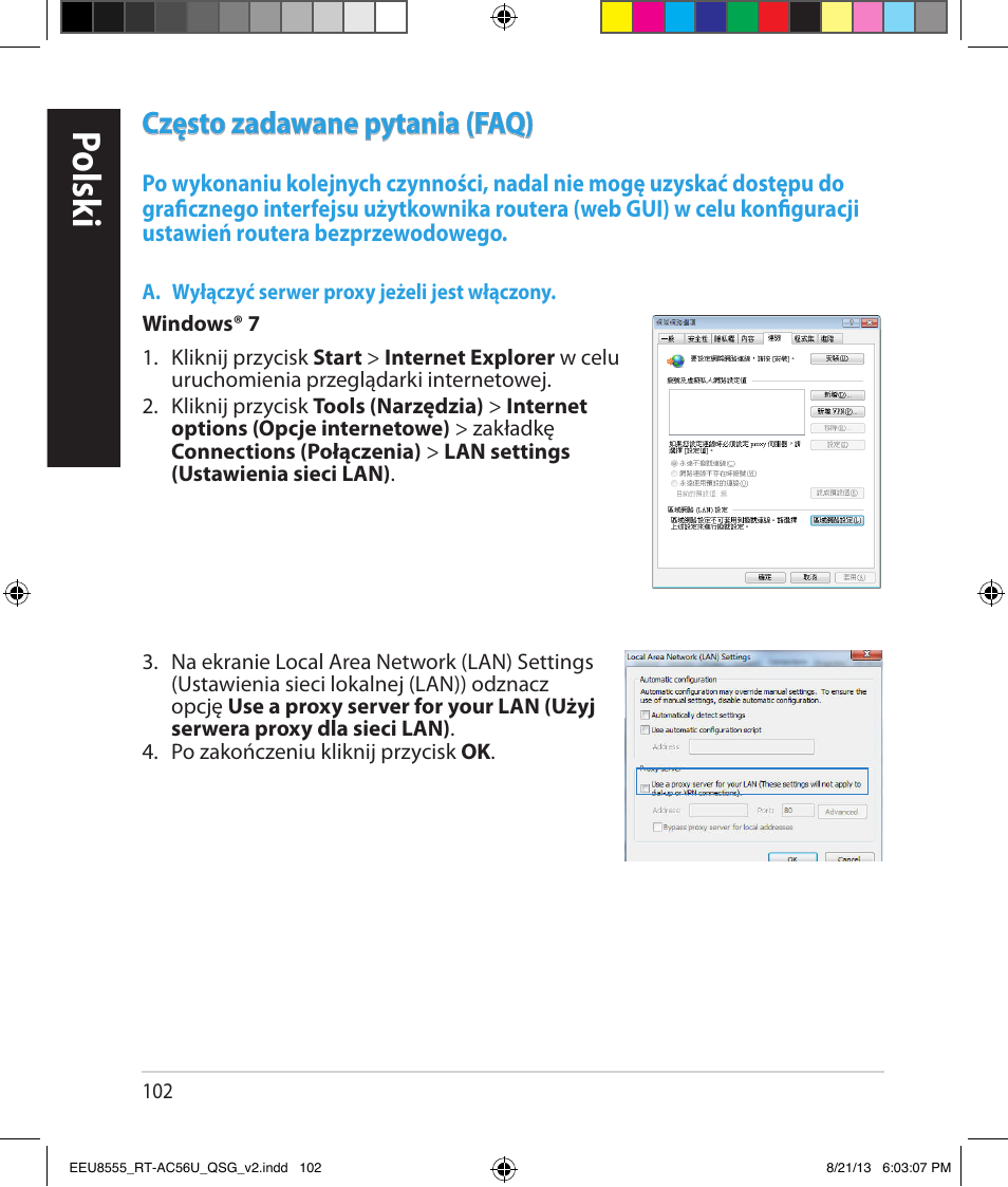 Polsk i, Często zadawane pytania (faq) | Asus RT-AC56U User Manual | Page 102 / 234