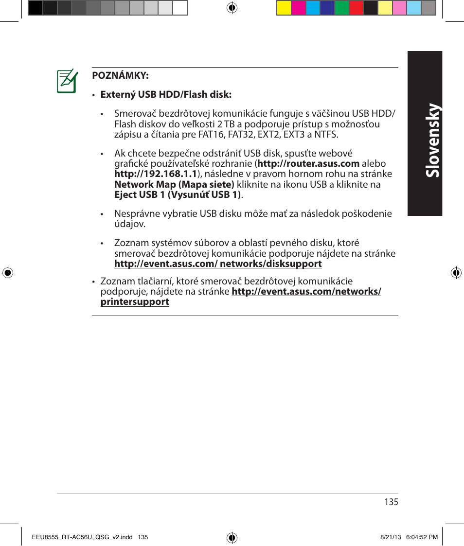 Slo vensk y | Asus RT-AC56U User Manual | Page 135 / 234