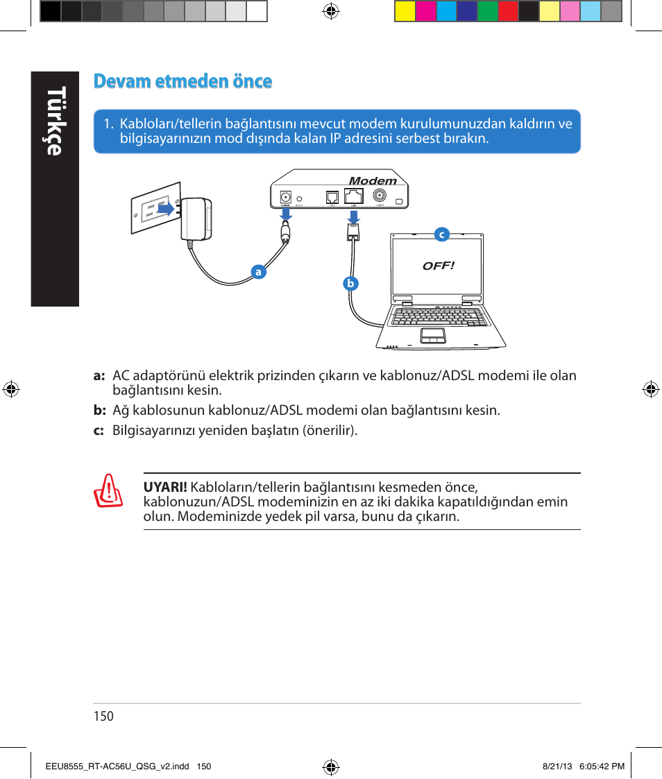 Tür kç e, Devam etmeden önce | Asus RT-AC56U User Manual | Page 150 / 234