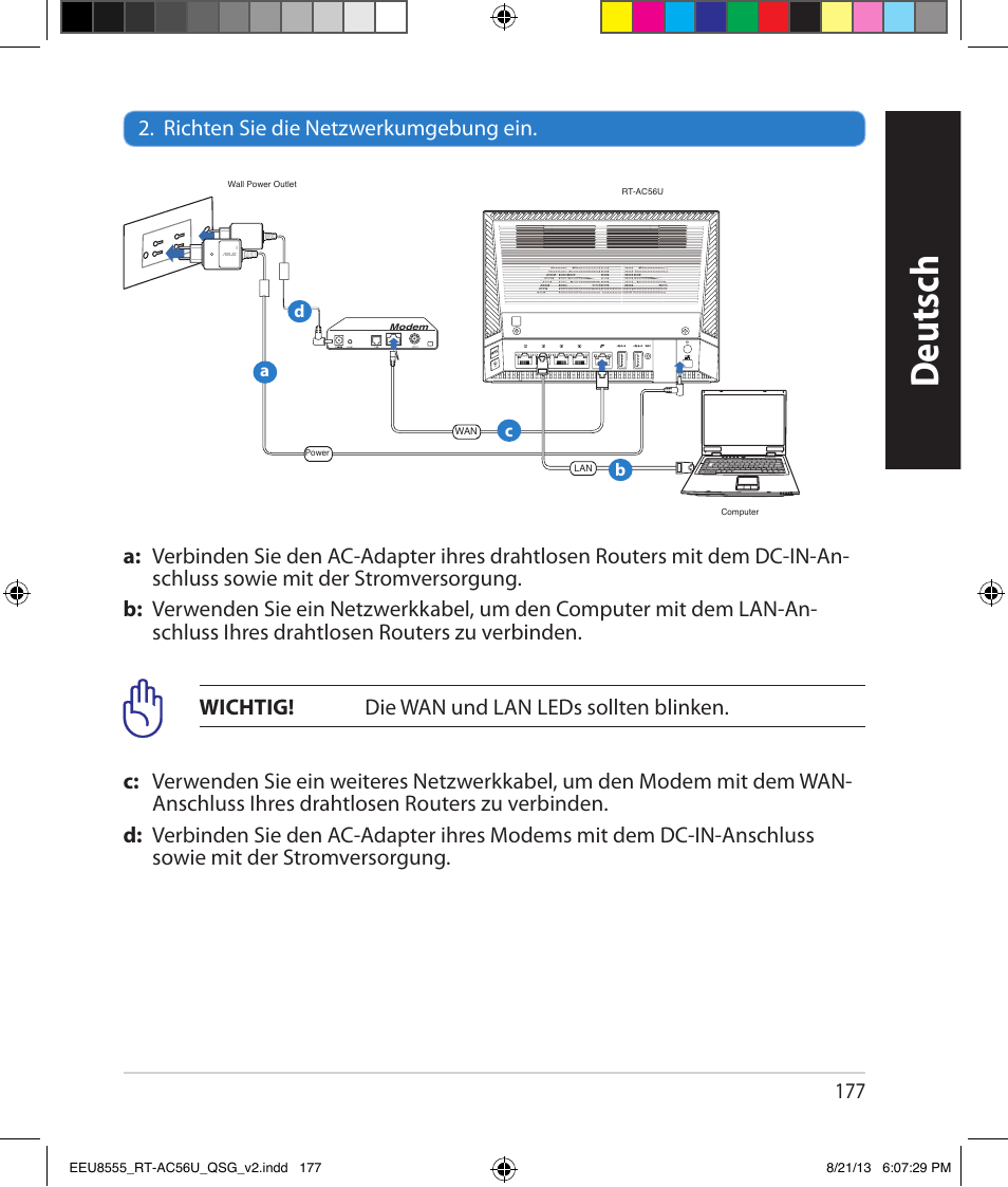 Deutsch | Asus RT-AC56U User Manual | Page 177 / 234