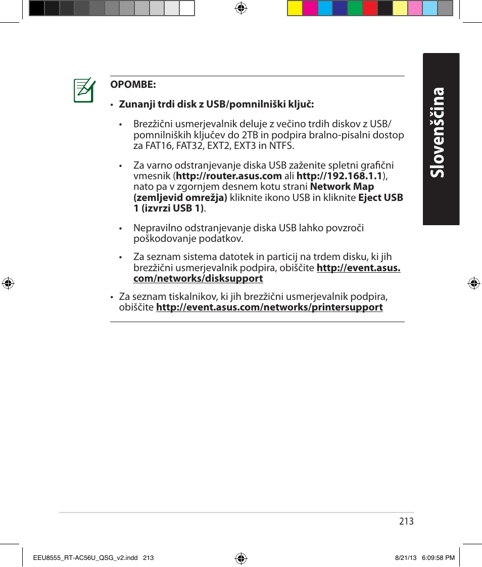 Slo venščina slo venščina | Asus RT-AC56U User Manual | Page 213 / 234