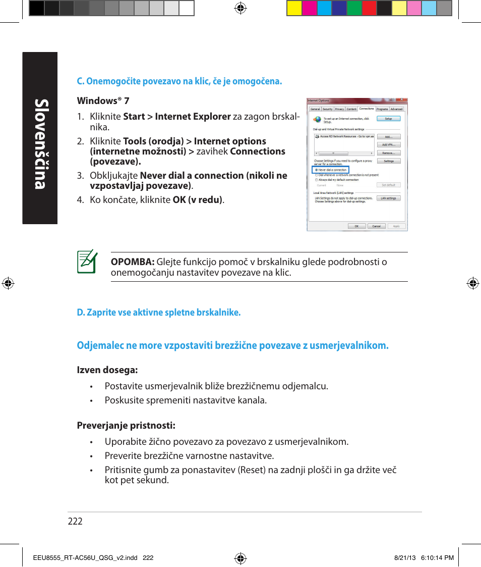 Slo venščina slo venščina | Asus RT-AC56U User Manual | Page 222 / 234