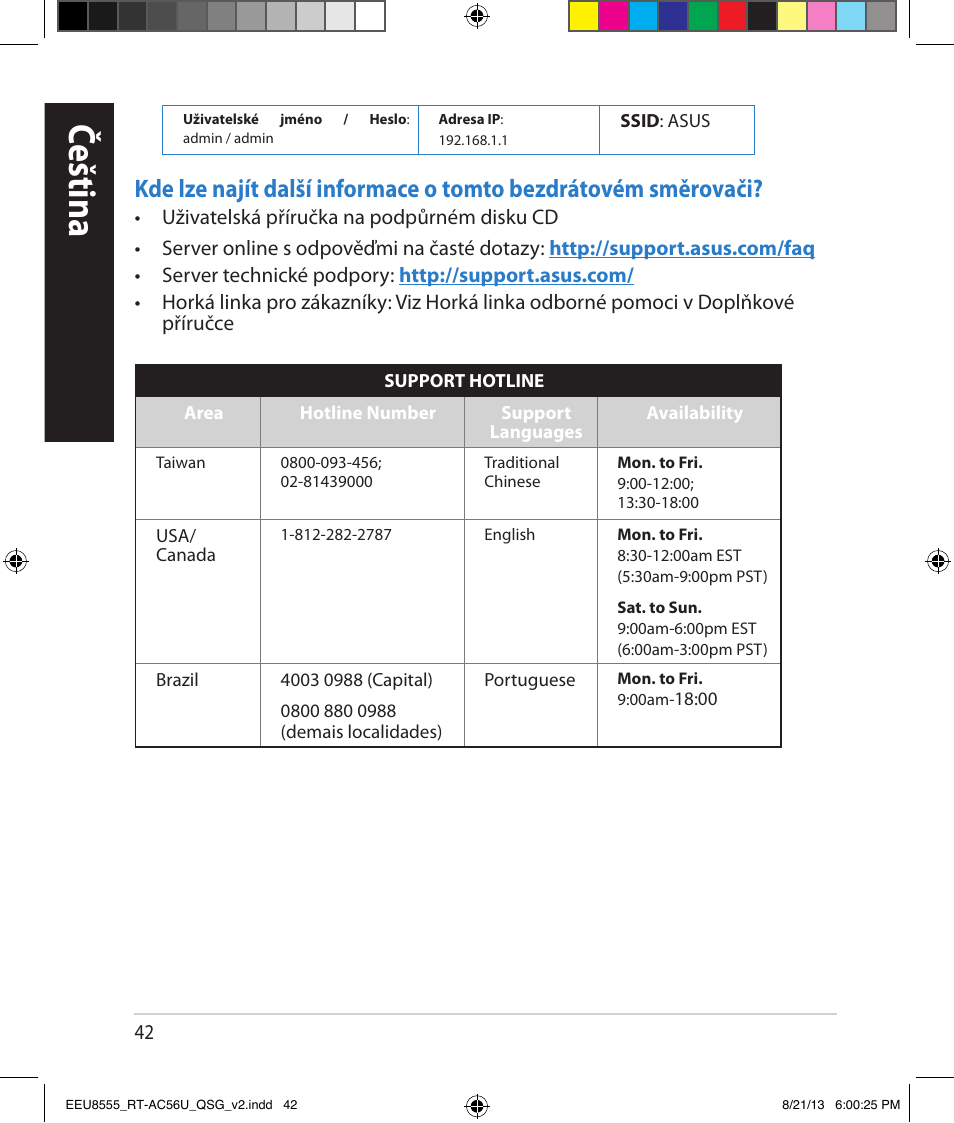 Čeština | Asus RT-AC56U User Manual | Page 42 / 234