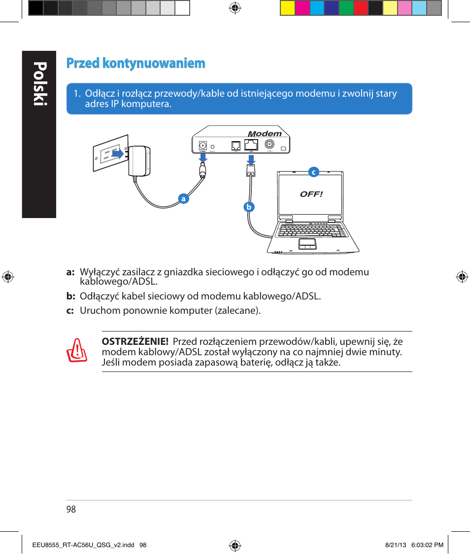 Polsk i, Przed kontynuowaniem | Asus RT-AC56U User Manual | Page 98 / 234