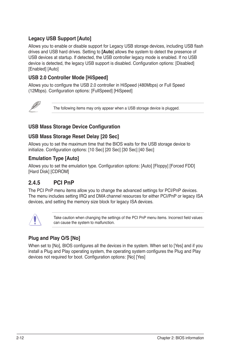 5 pci pnp, Pci pnp -12 | Asus P5G41-M SI/VGA User Manual | Page 38 / 44