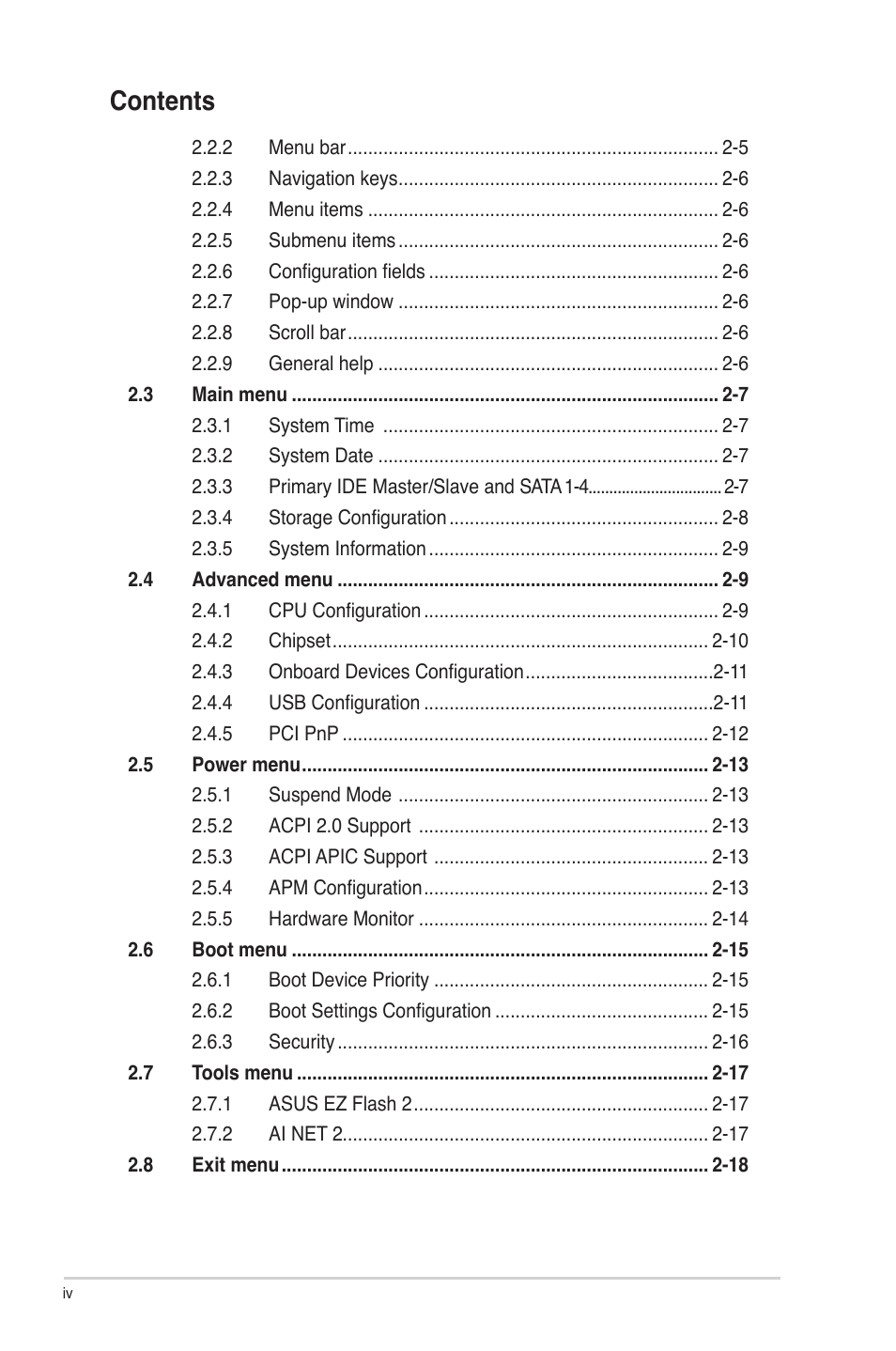 Asus P5G41-M SI/VGA User Manual | Page 4 / 44