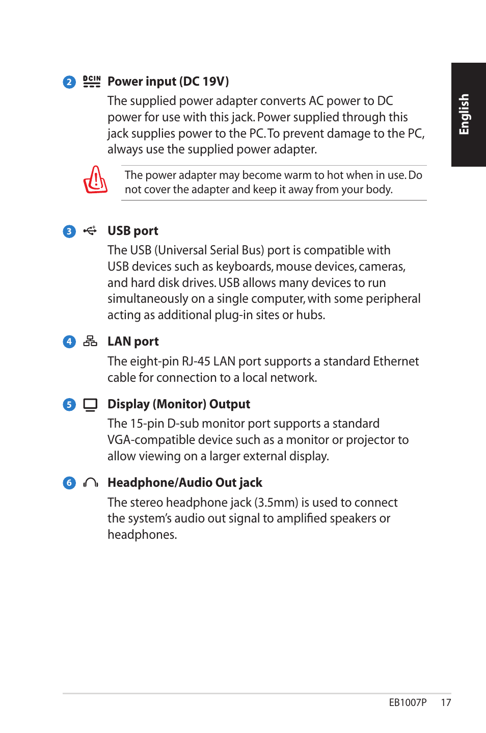 Asus EB1007P User Manual | Page 17 / 136