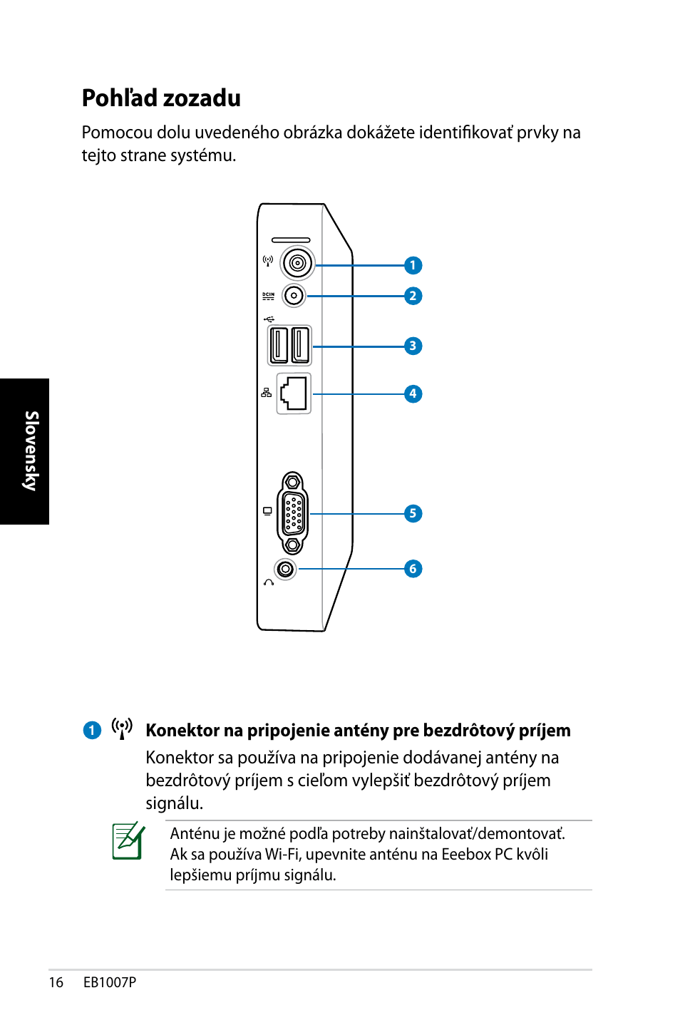 Pohľad zozadu | Asus EB1007P User Manual | Page 84 / 136