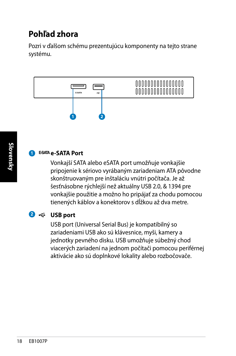 Pohľad zhora | Asus EB1007P User Manual | Page 86 / 136