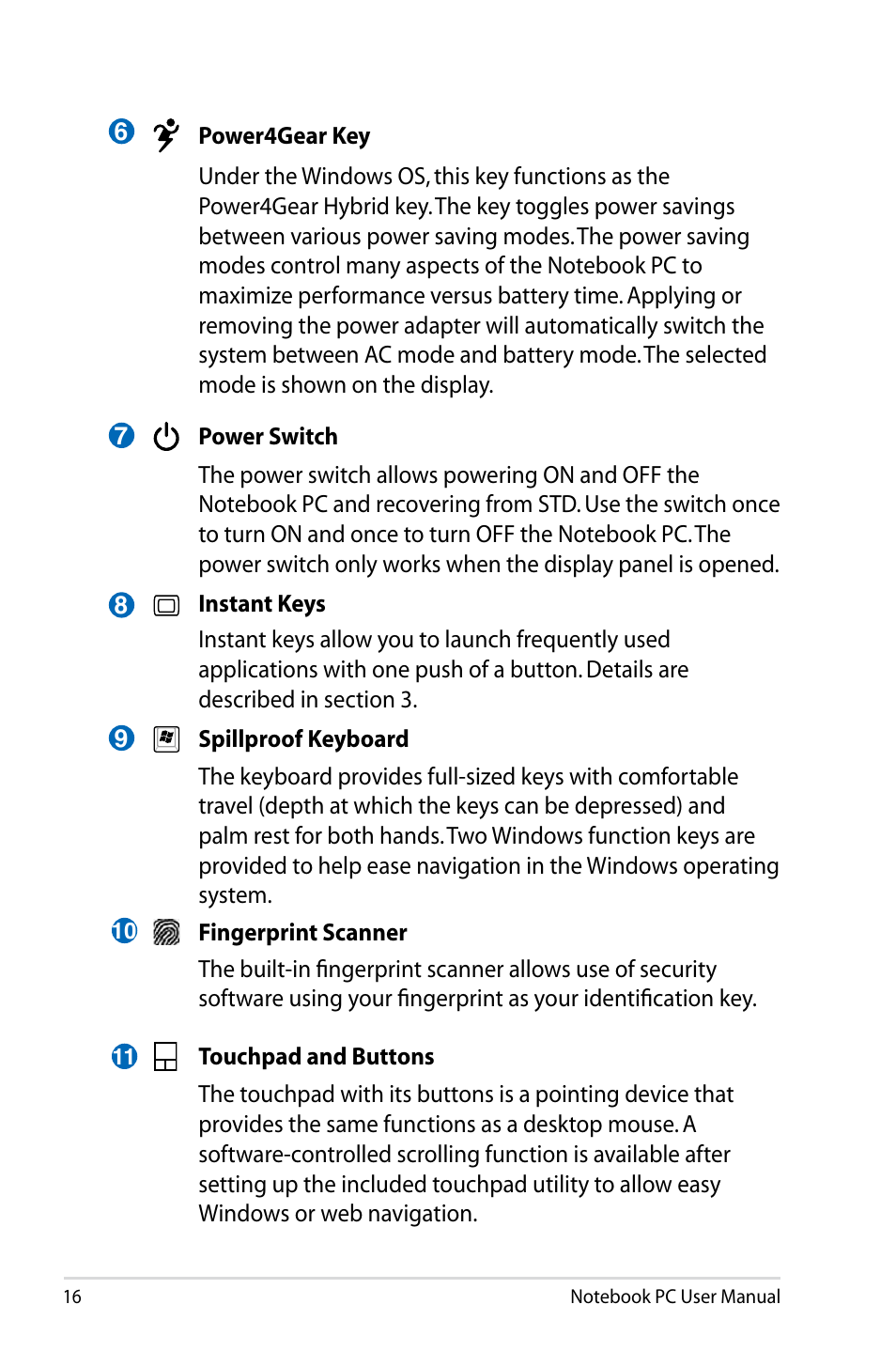 Asus B23E User Manual | Page 16 / 114