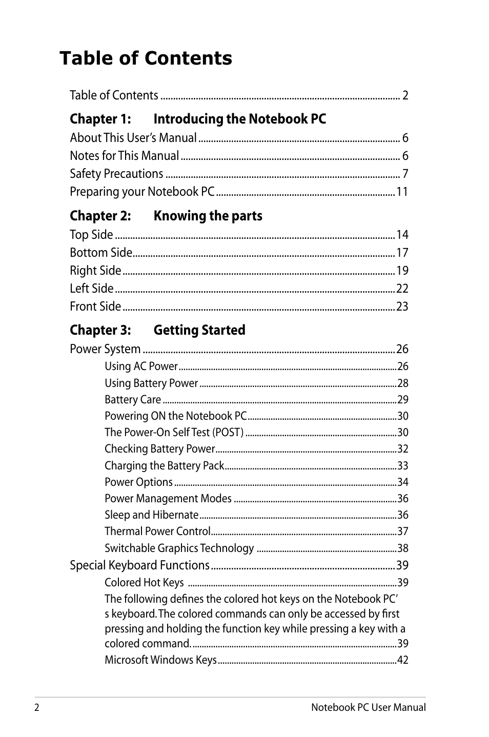 Asus B23E User Manual | Page 2 / 114