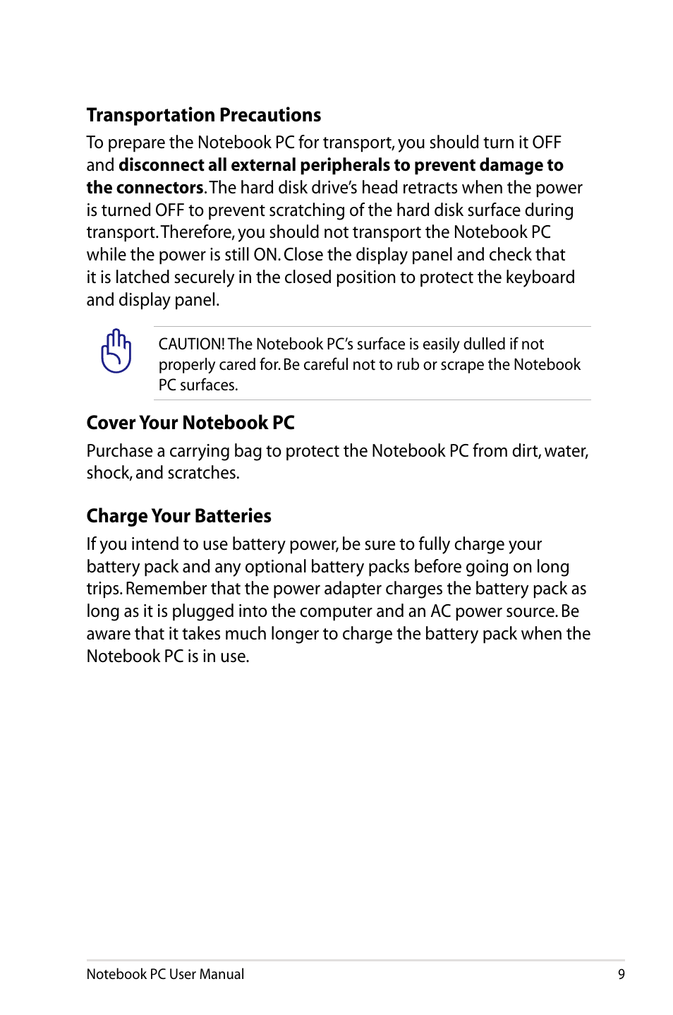 Asus B23E User Manual | Page 9 / 114