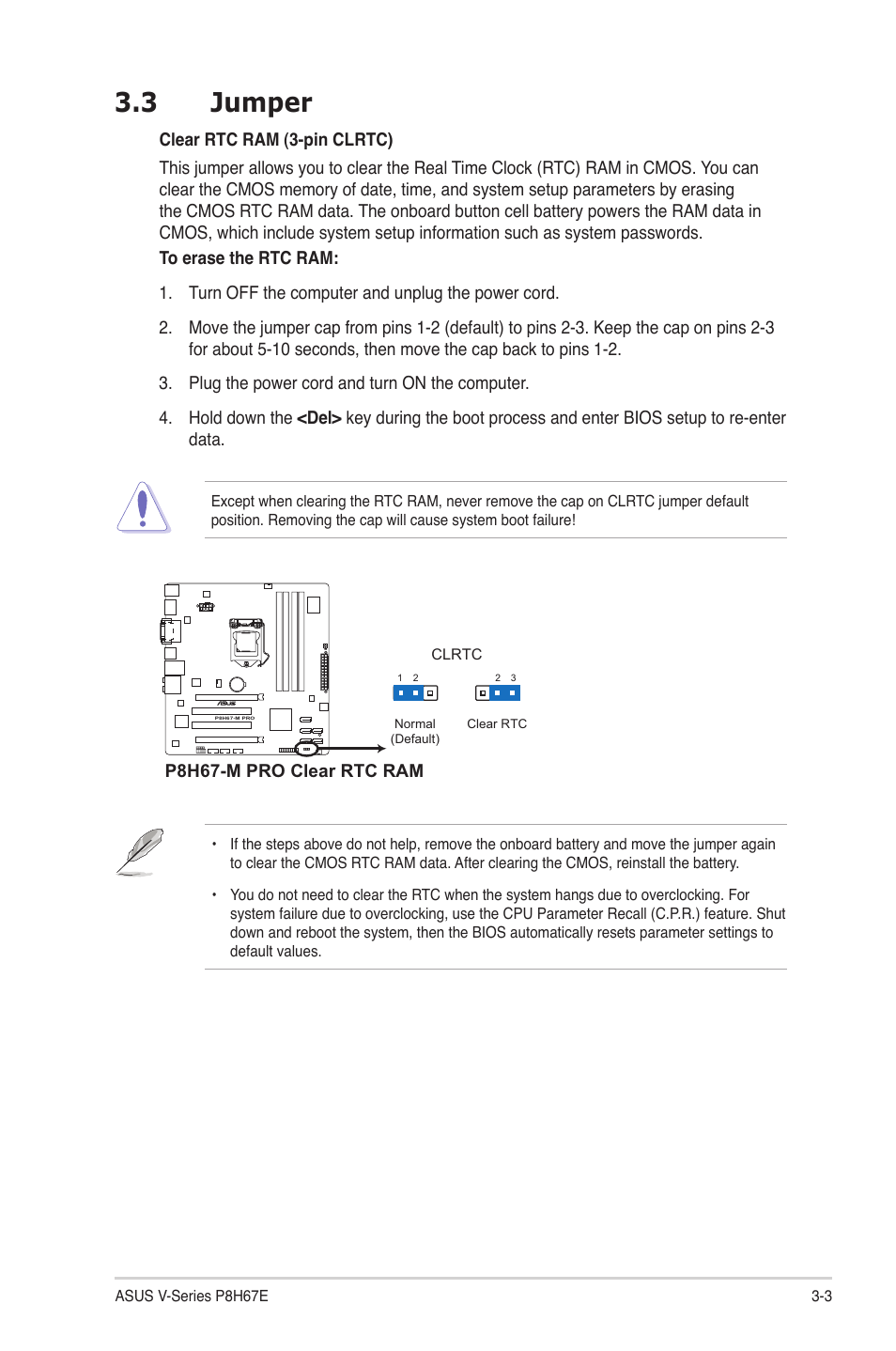 3 jumper | Asus V9-P8H67E User Manual | Page 46 / 78