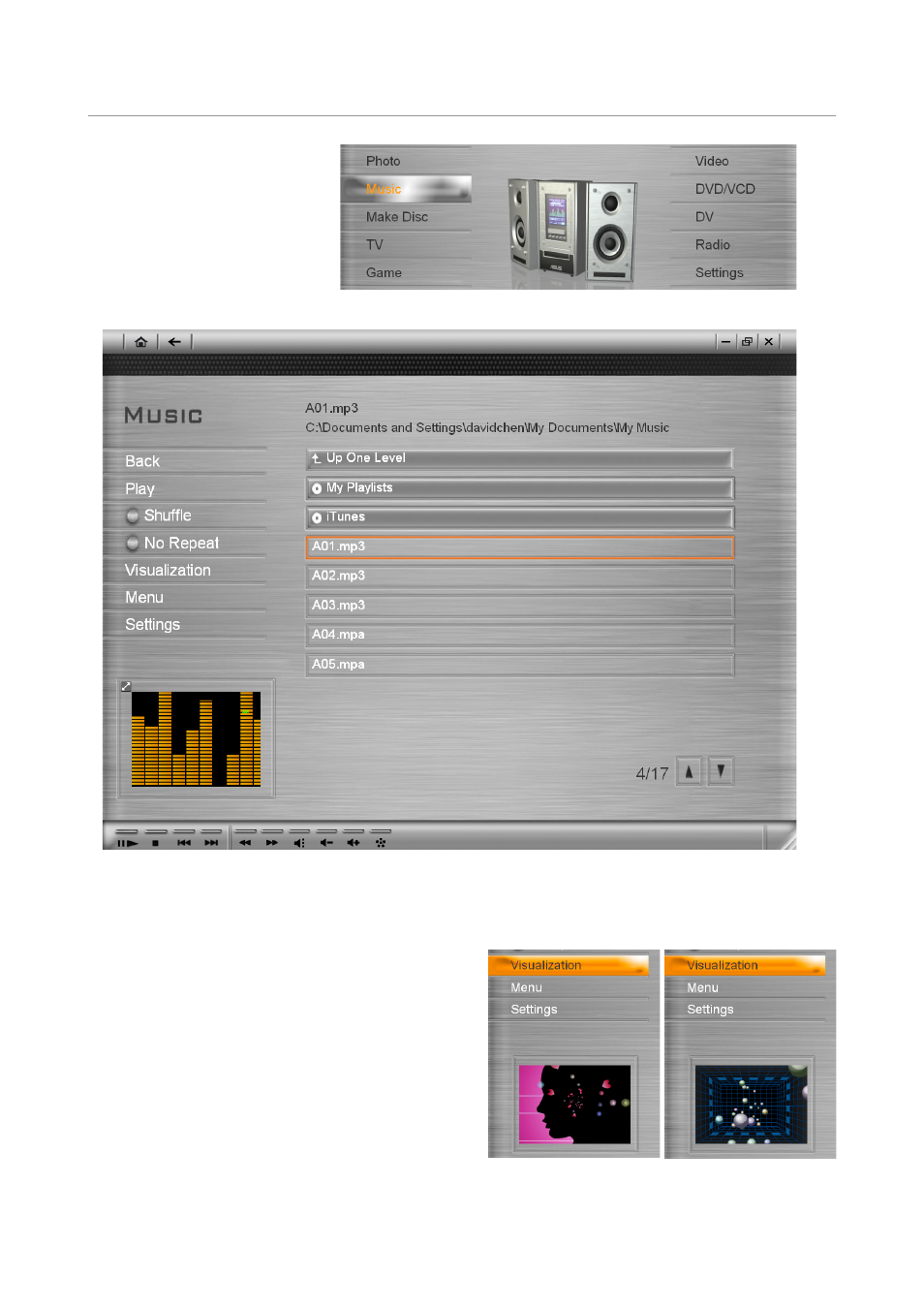 Music | Asus W1V User Manual | Page 17 / 36