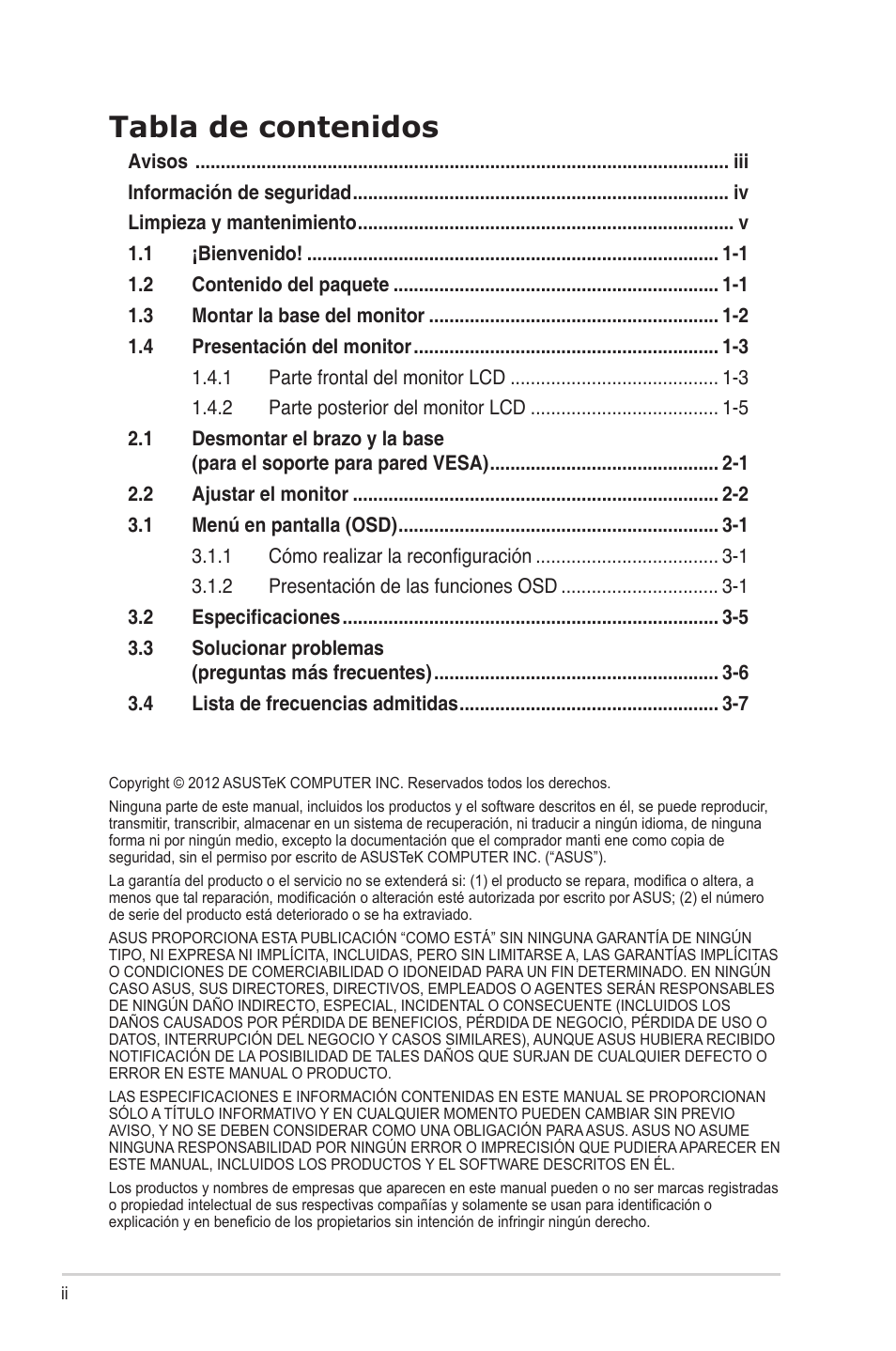 Asus VW199TL User Manual | Page 2 / 20
