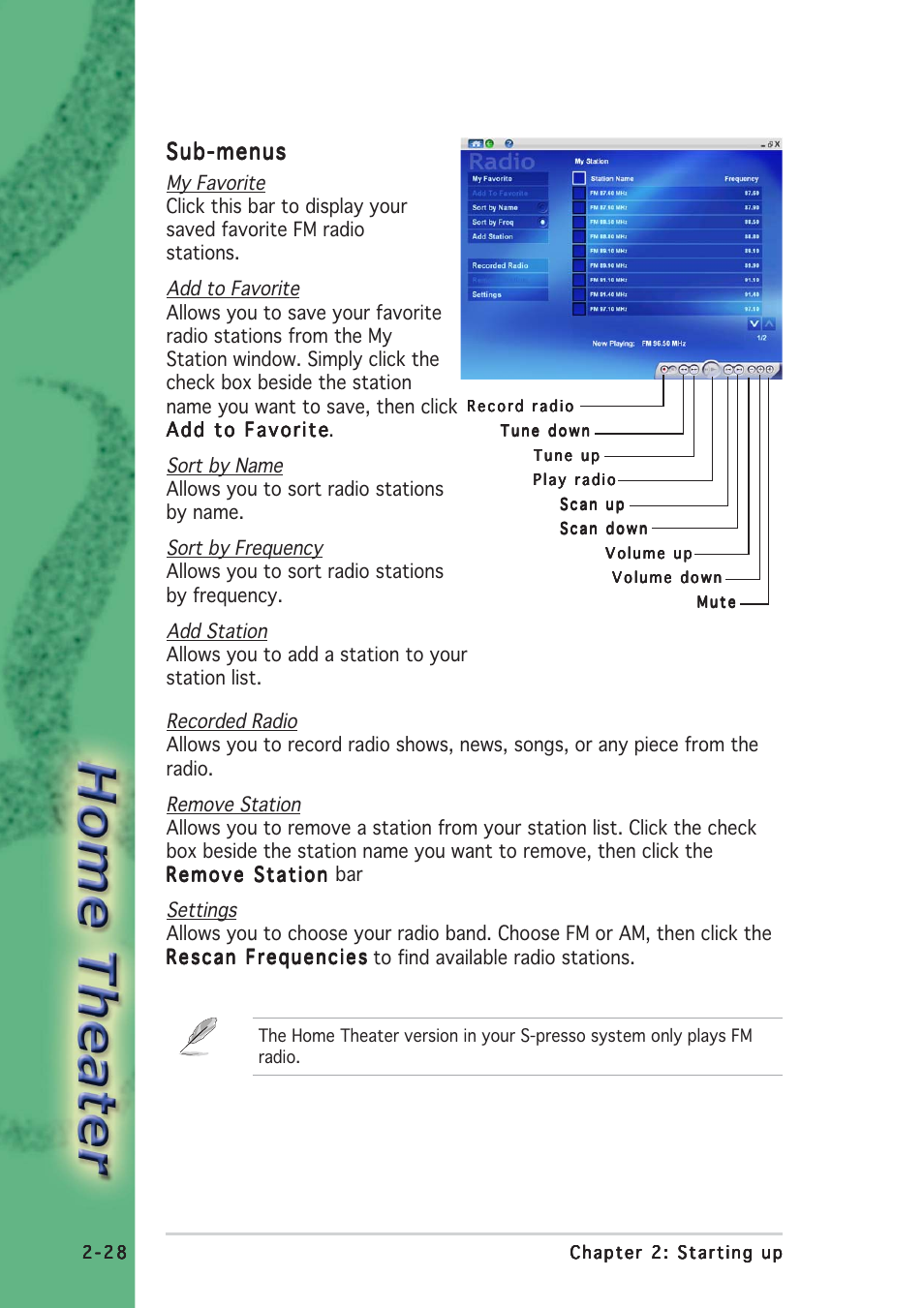 Sub-menus | Asus S-presso User Manual | Page 52 / 64