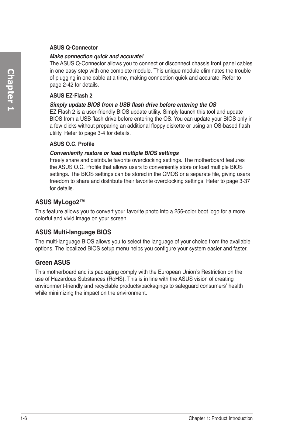 Chapter 1 | Asus P7P55D-E Deluxe User Manual | Page 20 / 132
