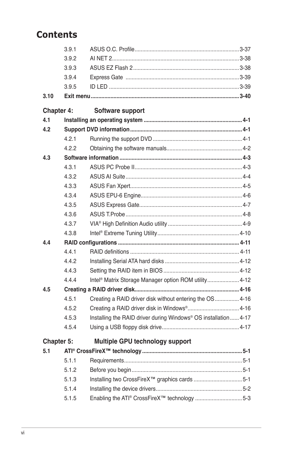 Asus P7P55D-E Deluxe User Manual | Page 6 / 132
