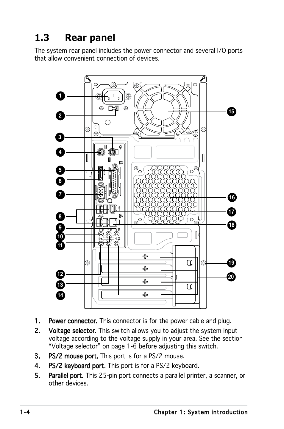 3 rear panel | Asus V3-P5G965 User Manual | Page 14 / 100